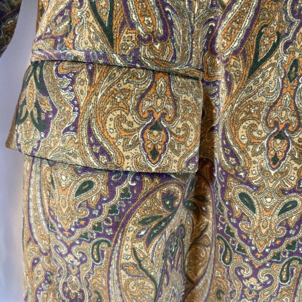 SOLD Bern And Mort Velour Single Breasted Brown Paisley Blazer NWOT - Picture 5 of 14
